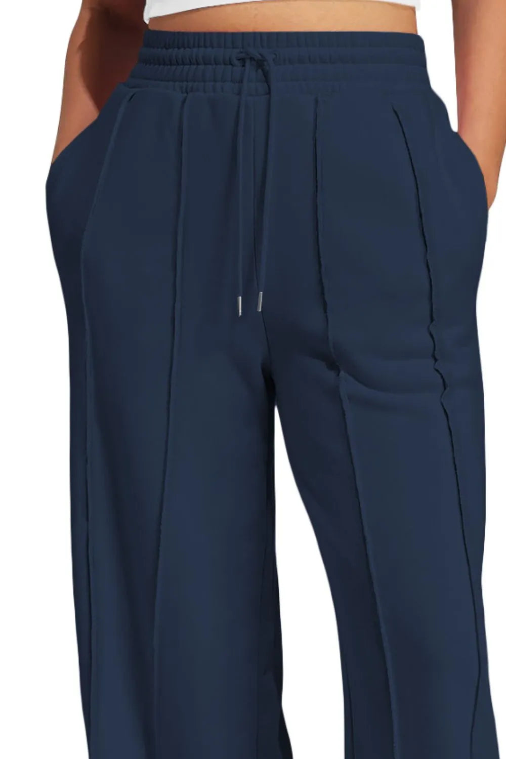 Drawstring Wide Leg Active Pants - Wellen Fashion