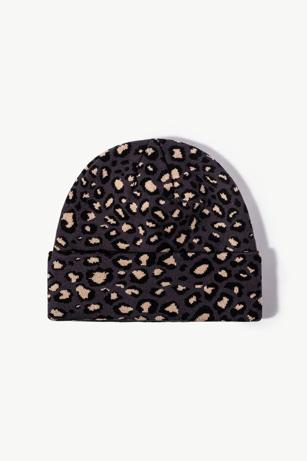 Leopard Pattern Cuffed Beanie - Wellen Fashion