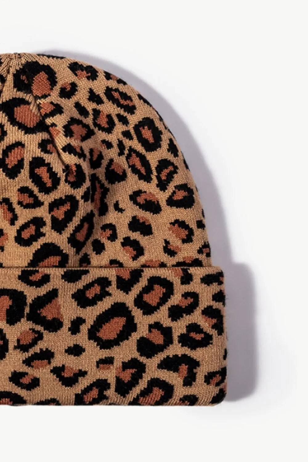 Leopard Pattern Cuffed Beanie - Wellen Fashion