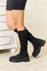 WILD DIVA Footwear Knee High Platform Sock Boots - Wellen Fashion