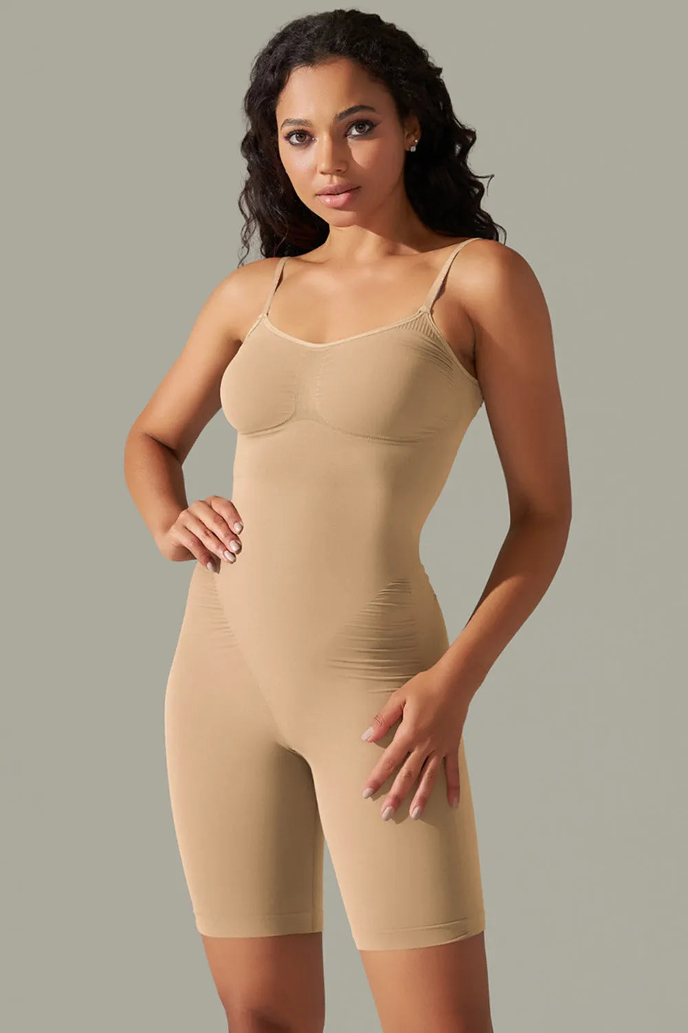 Spaghetti Strap Active Romper - Wellen Fashion