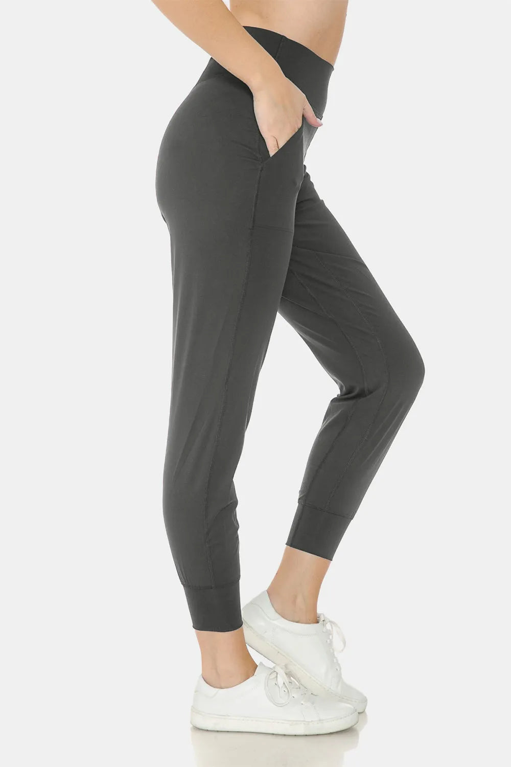 Leggings Depot Wide Waistband Slim Active Joggers - Wellen Fashion