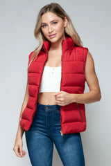 Snobbish Zip Up Turtleneck Vest with Pockets - Wellen Fashion