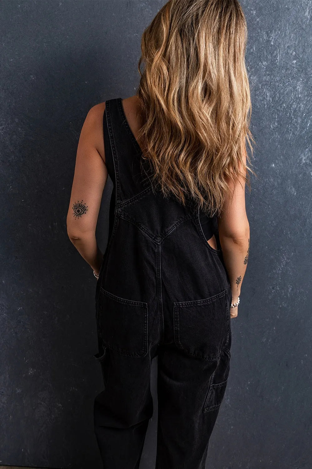 Pocketed Straight Denim Overalls - Wellen Fashion