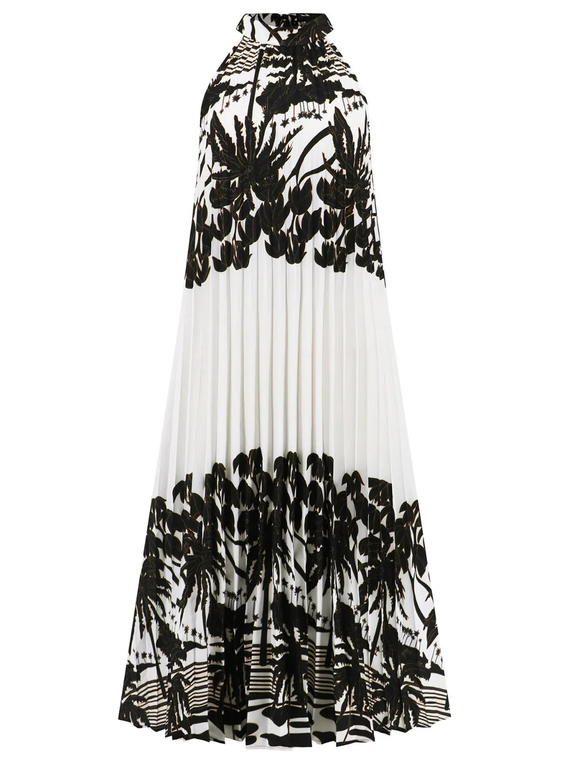 Tied Printed Sleeveless Midi Dress - Wellen Fashion