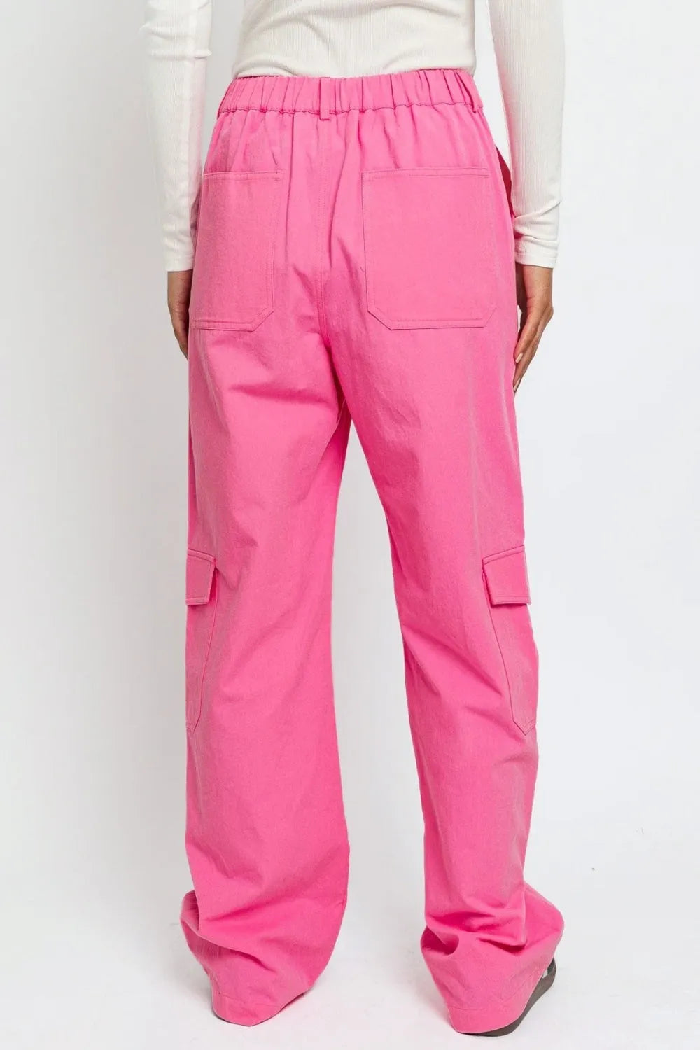 Le Lis High Waisted Wide Leg Cargo Pants with Pockets - Wellen Fashion