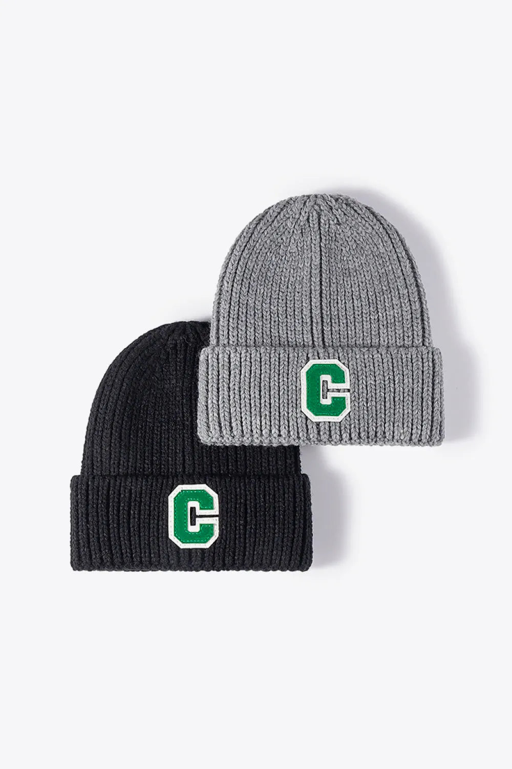 Letter C Patch Cuffed Beanie - Wellen Fashion