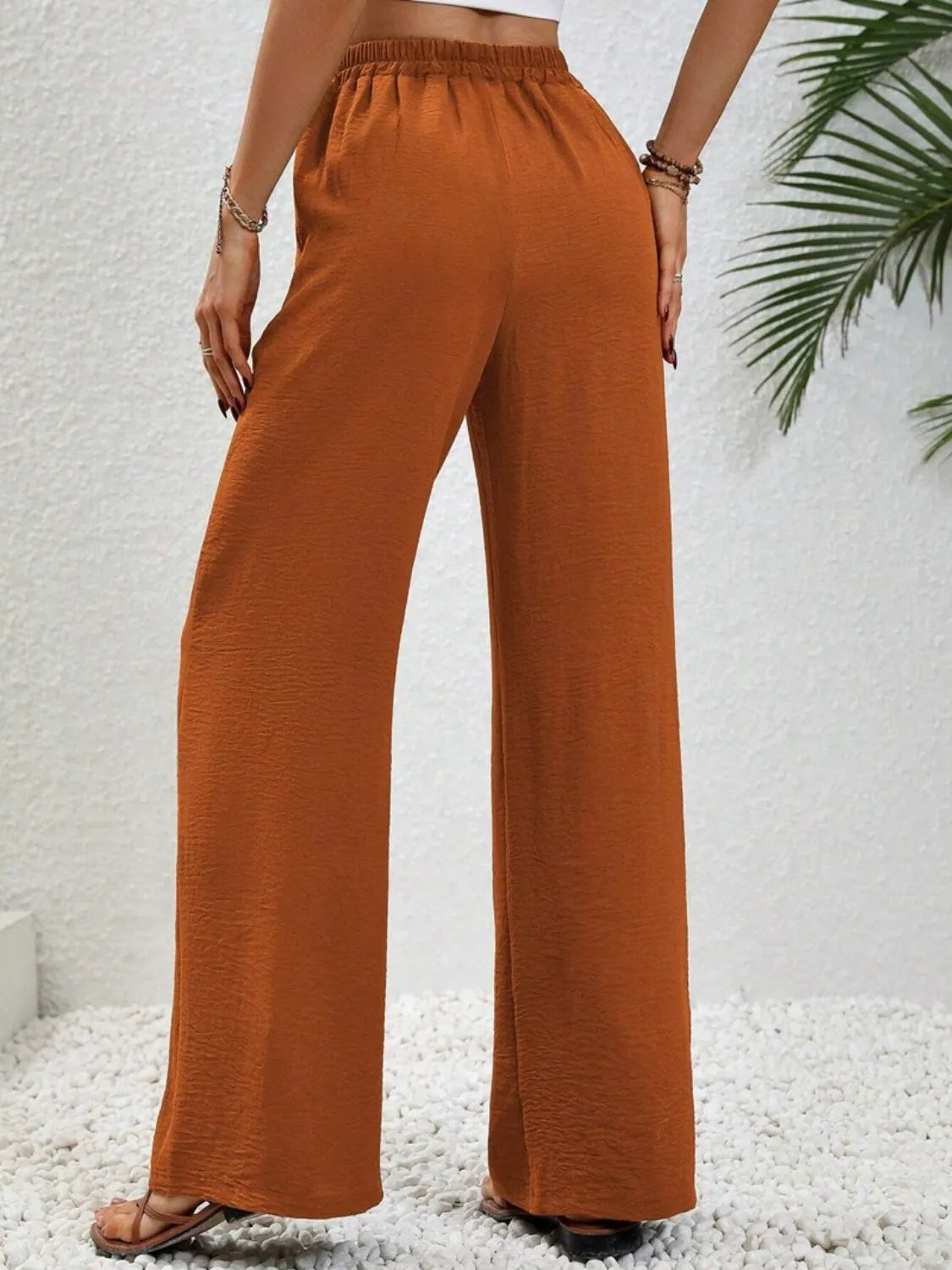 Wide Leg Drawstring Pants - Wellen Fashion