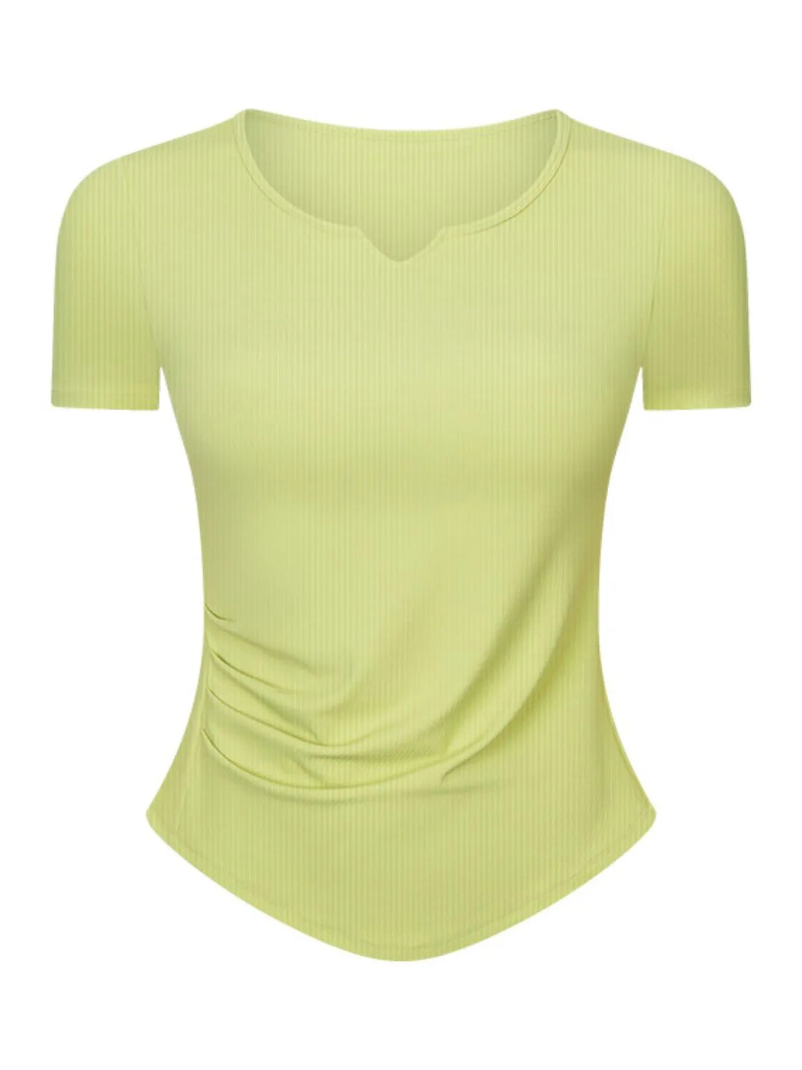 Millennia Notched Short Sleeve Active T-Shirt - Wellen Fashion