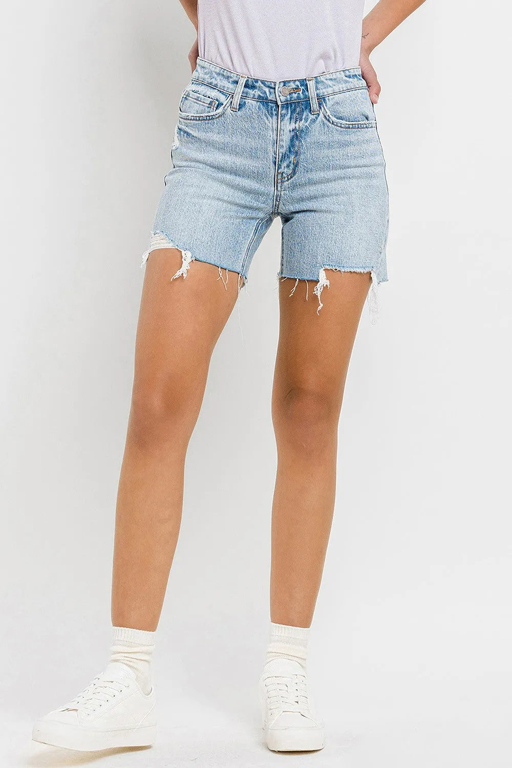 Vervet by Flying Monkey High Rise Denim Shorts - Wellen Fashion