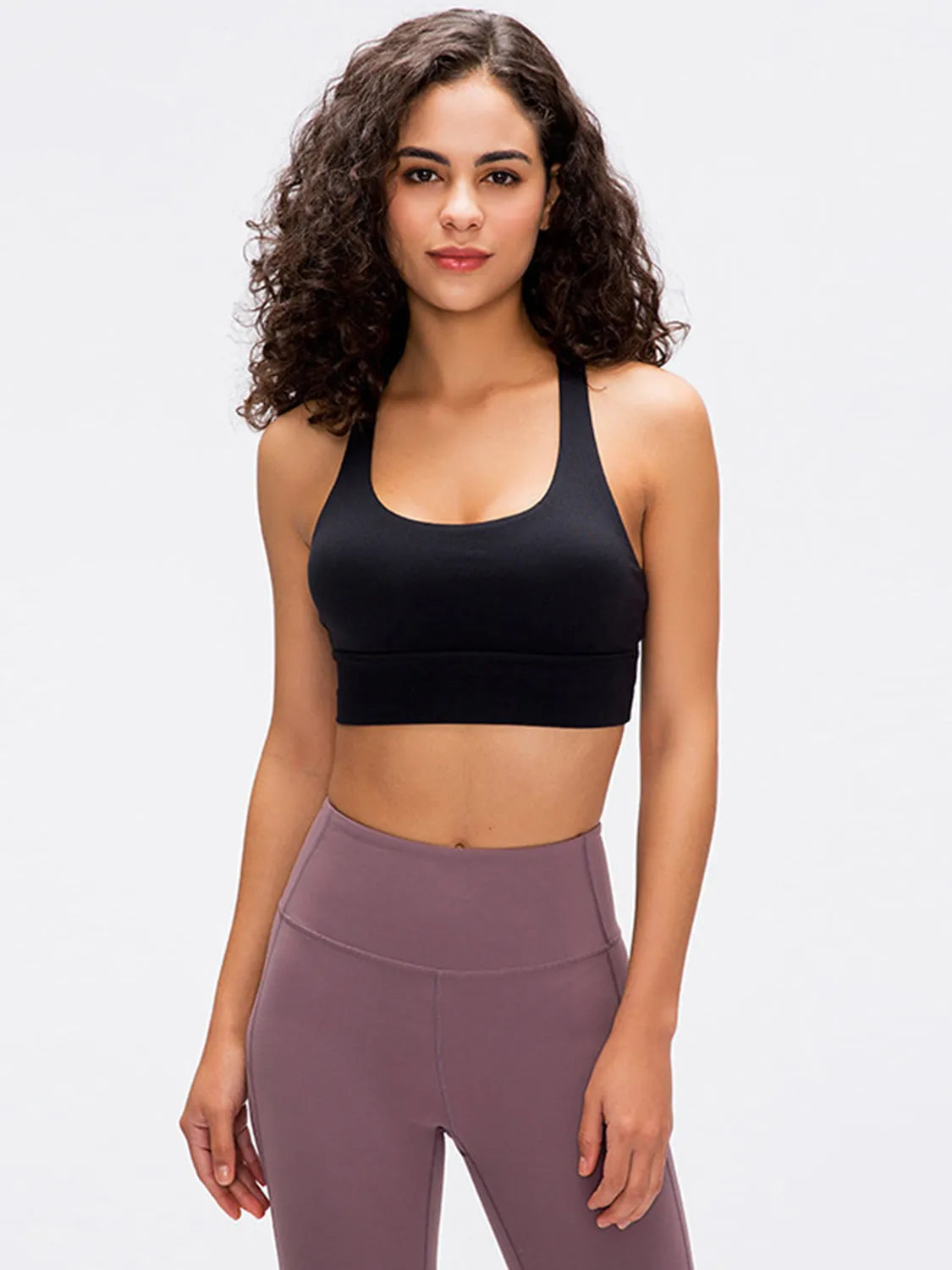 Millennia Crisscross Scoop Neck Active Tank - Wellen Fashion