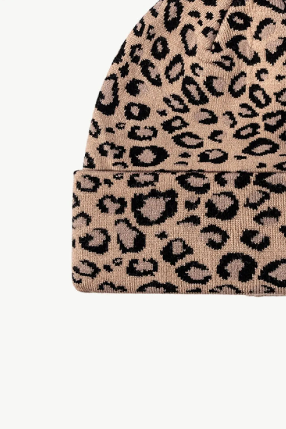 Leopard Pattern Cuffed Beanie - Wellen Fashion