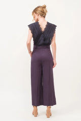 And The Why Laced Surplice Tie Waist Jumpsuit - Wellen Fashion