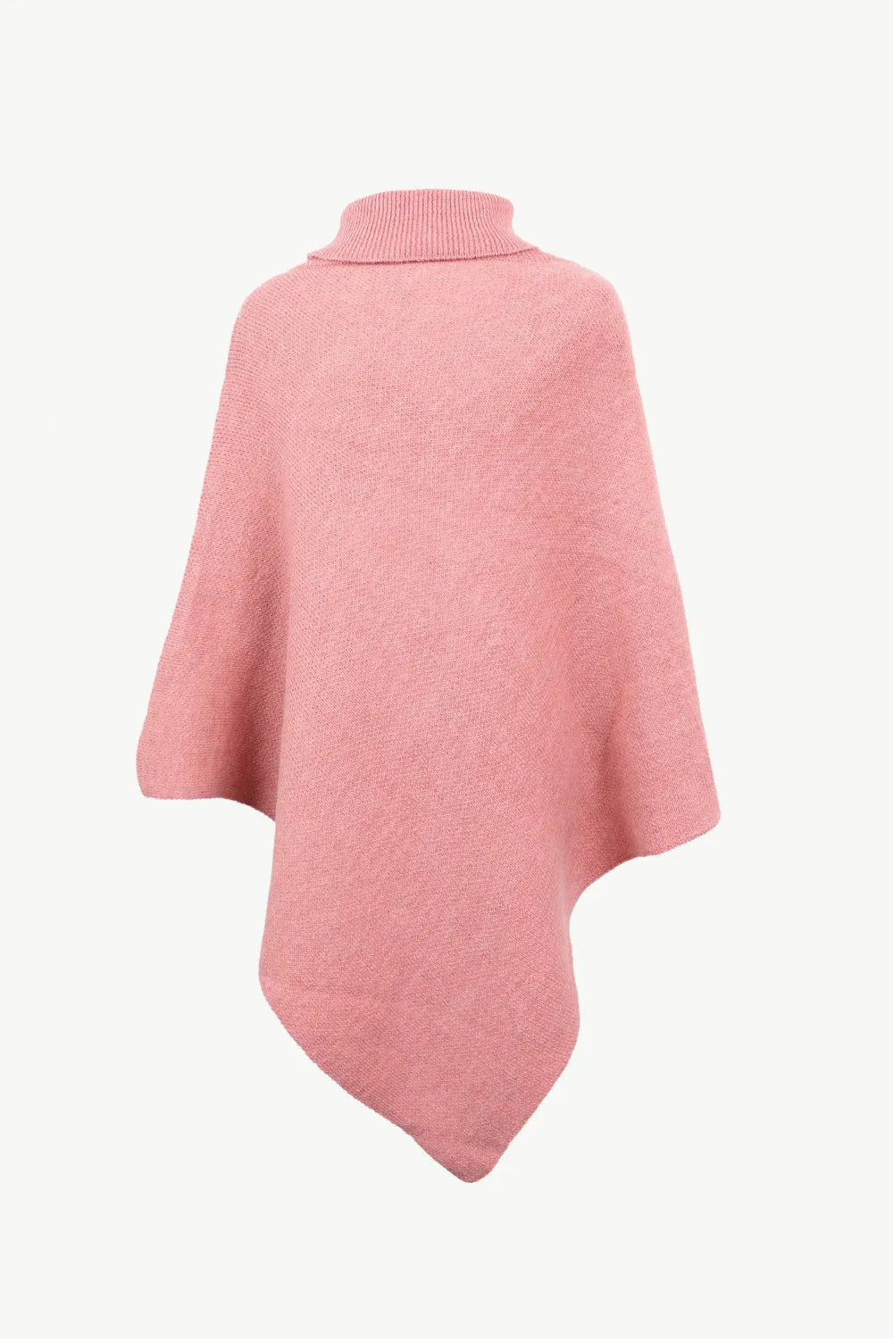 Turtleneck Buttoned Poncho - Wellen Fashion