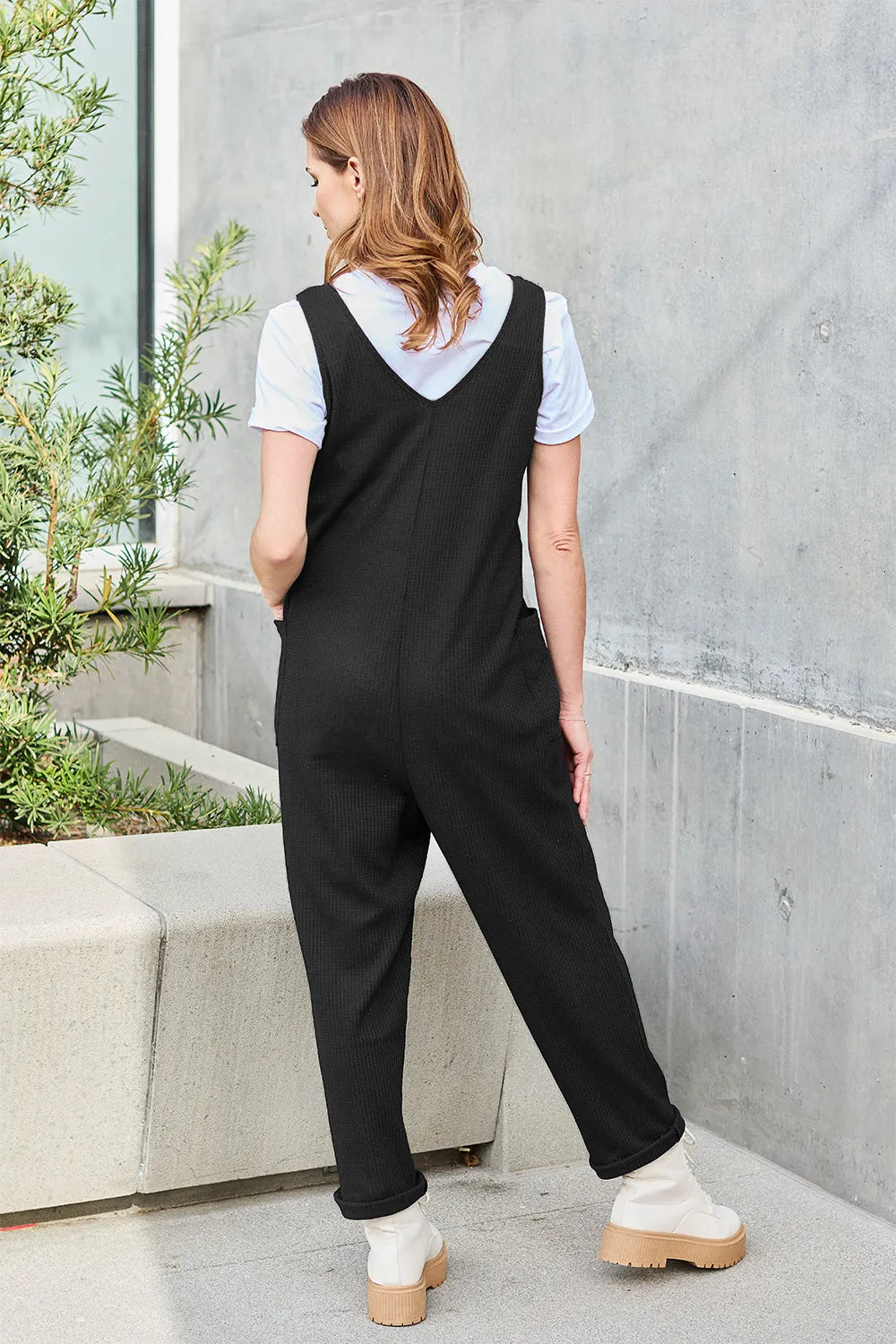 Double Take Full Size Sleeveless Straight Jumpsuit - Wellen Fashion