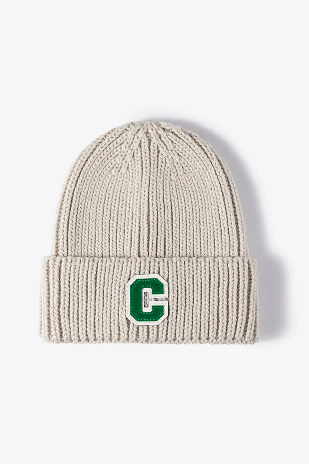 Letter C Patch Cuffed Beanie - Wellen Fashion