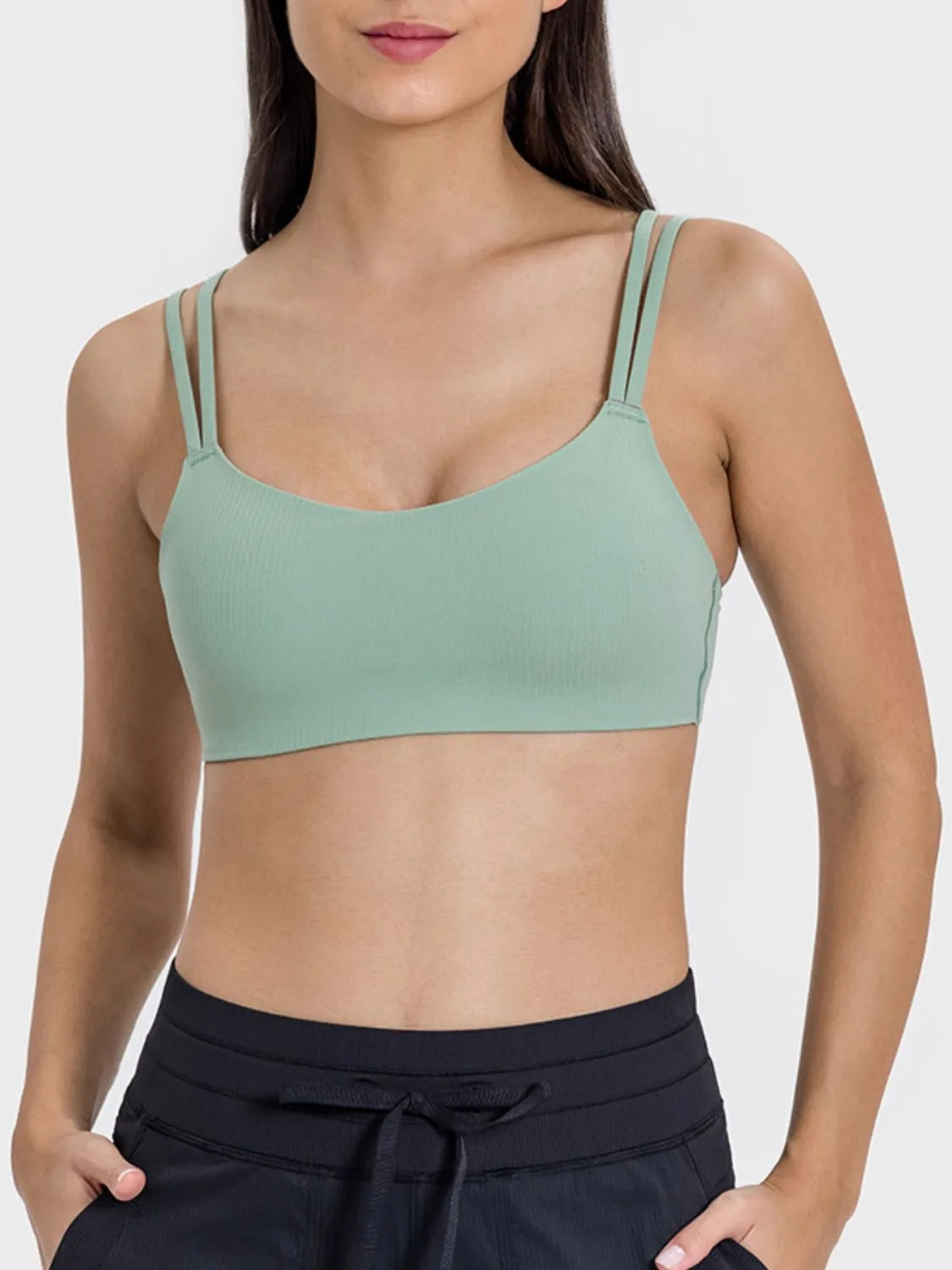 Millennia Scoop Neck Double Strap Active Cami - Wellen Fashion