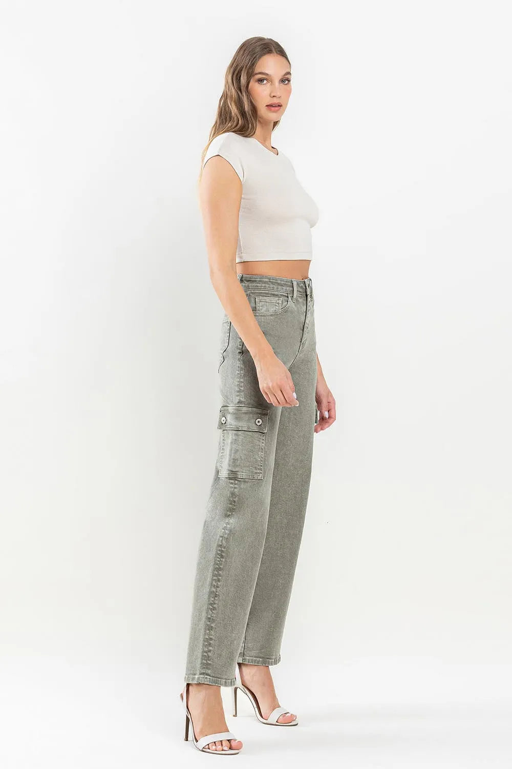 Vervet by Flying Monkey 90's Super High Rise Cargo Jeans - Wellen Fashion