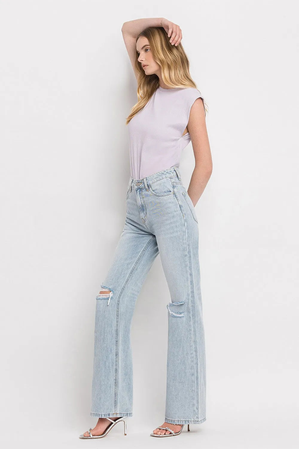 Vervet by Flying Monkey 90'S Vintage Super High Rise Flare Jeans - Wellen Fashion