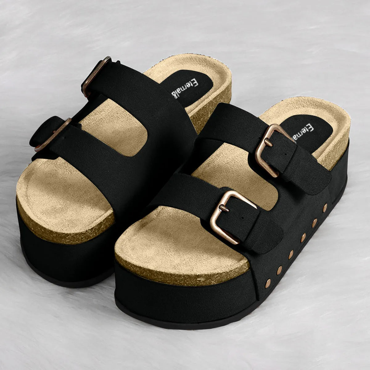 Open Toe Platform Sandals - Wellen Fashion