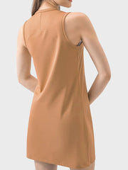 Millennia Round Neck Sleeveless Active Dress - Wellen Fashion