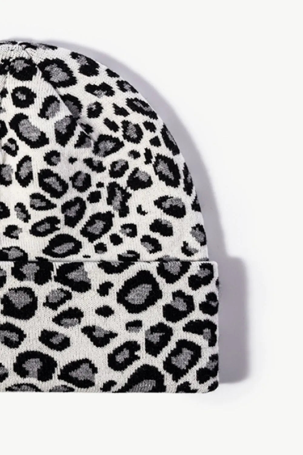 Leopard Pattern Cuffed Beanie - Wellen Fashion