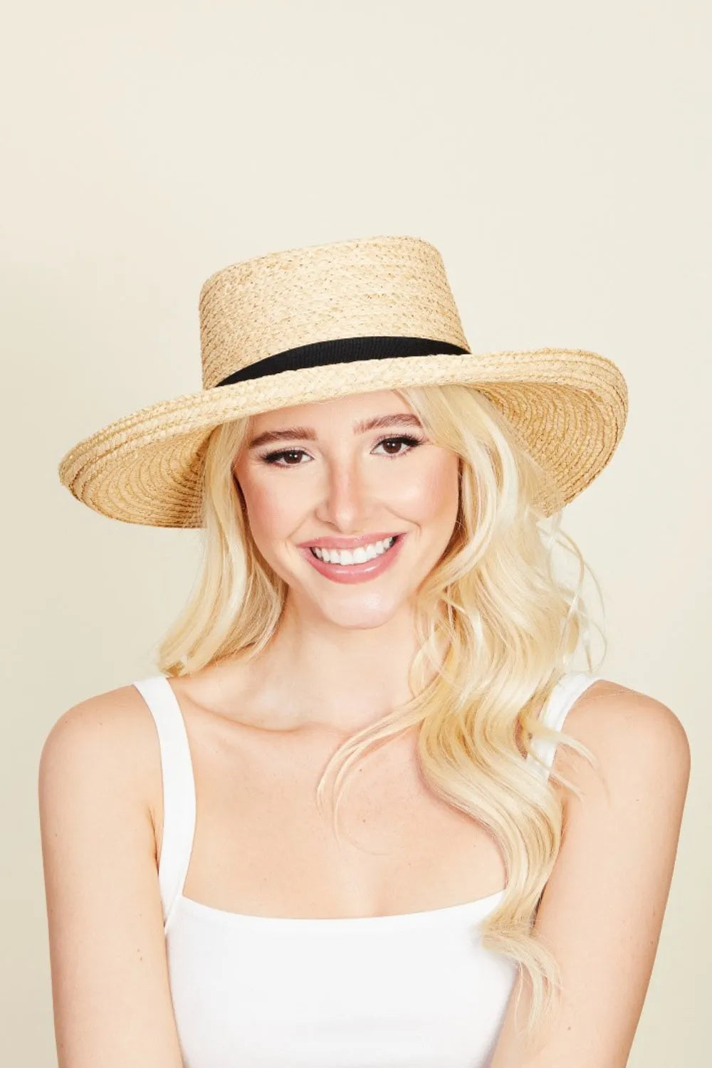 Fame Wide Brim Straw Weave Hat - Wellen Fashion