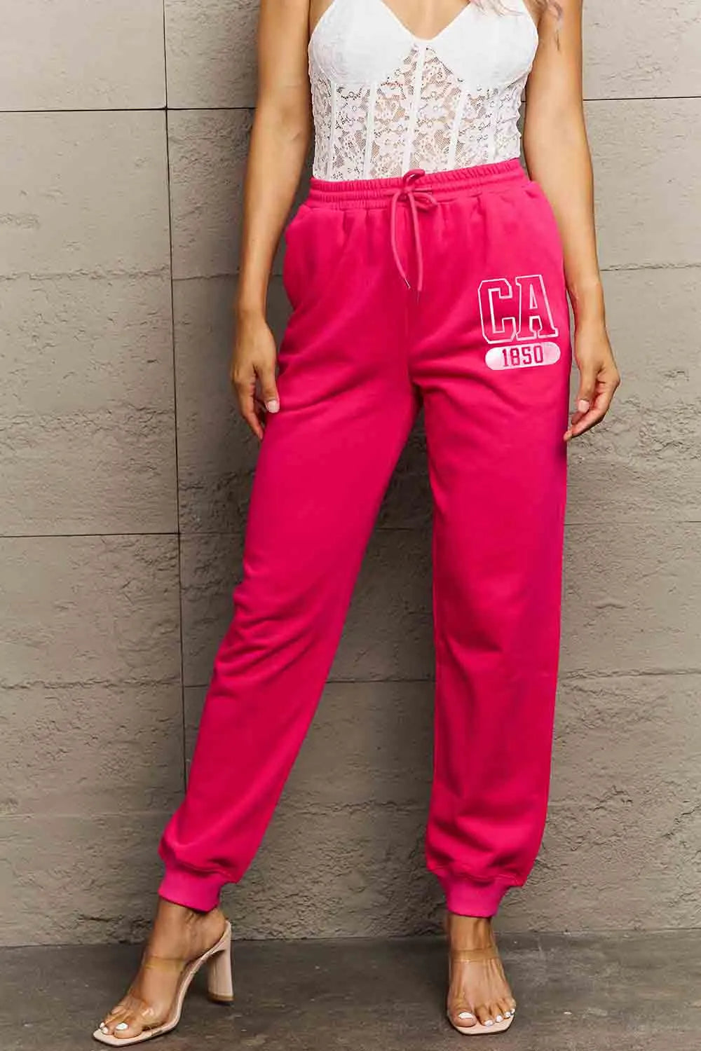 Simply Love Simply Love Full Size CA 1850 Graphic Joggers - Wellen Fashion