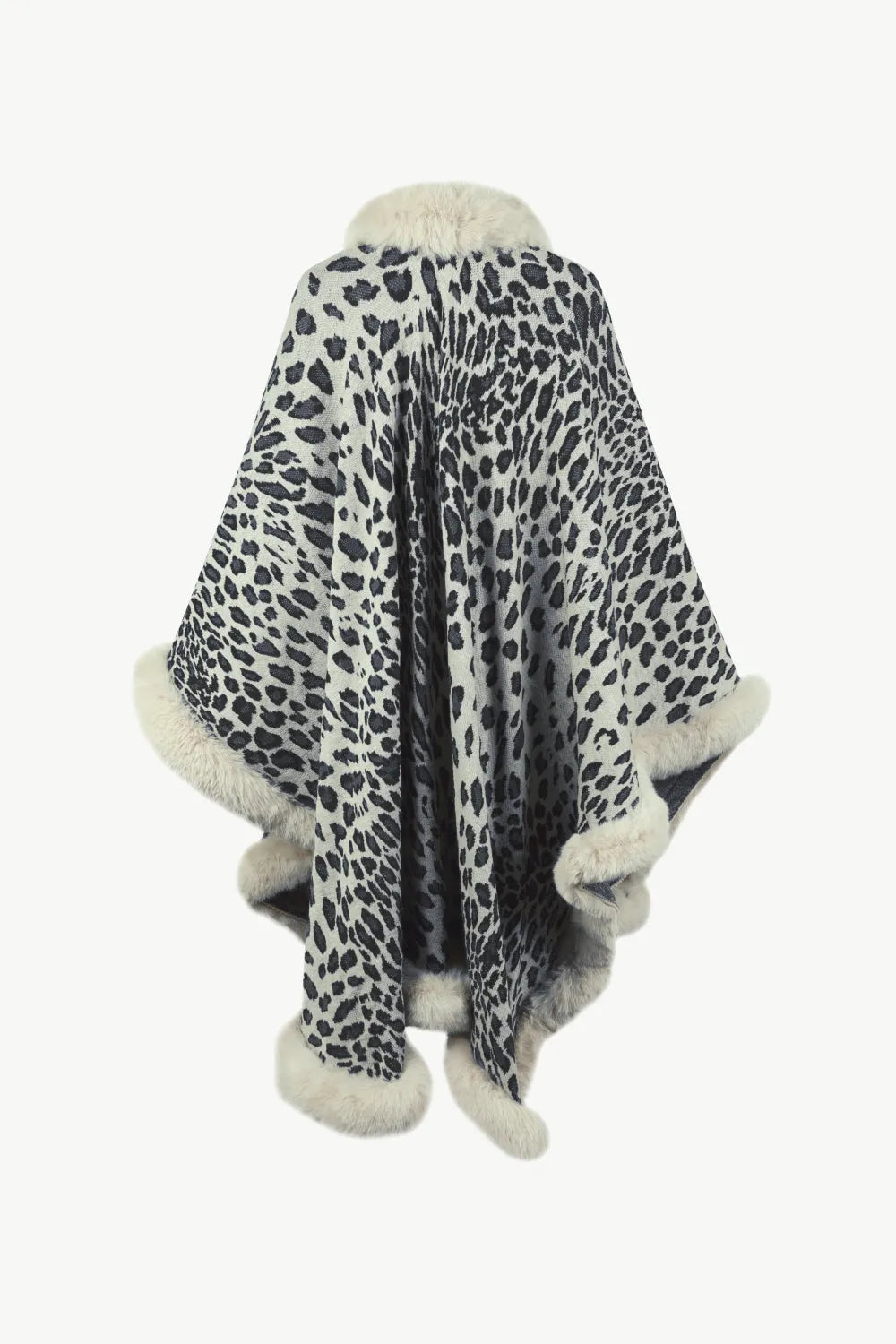 Leopard Open Front Poncho - Wellen Fashion