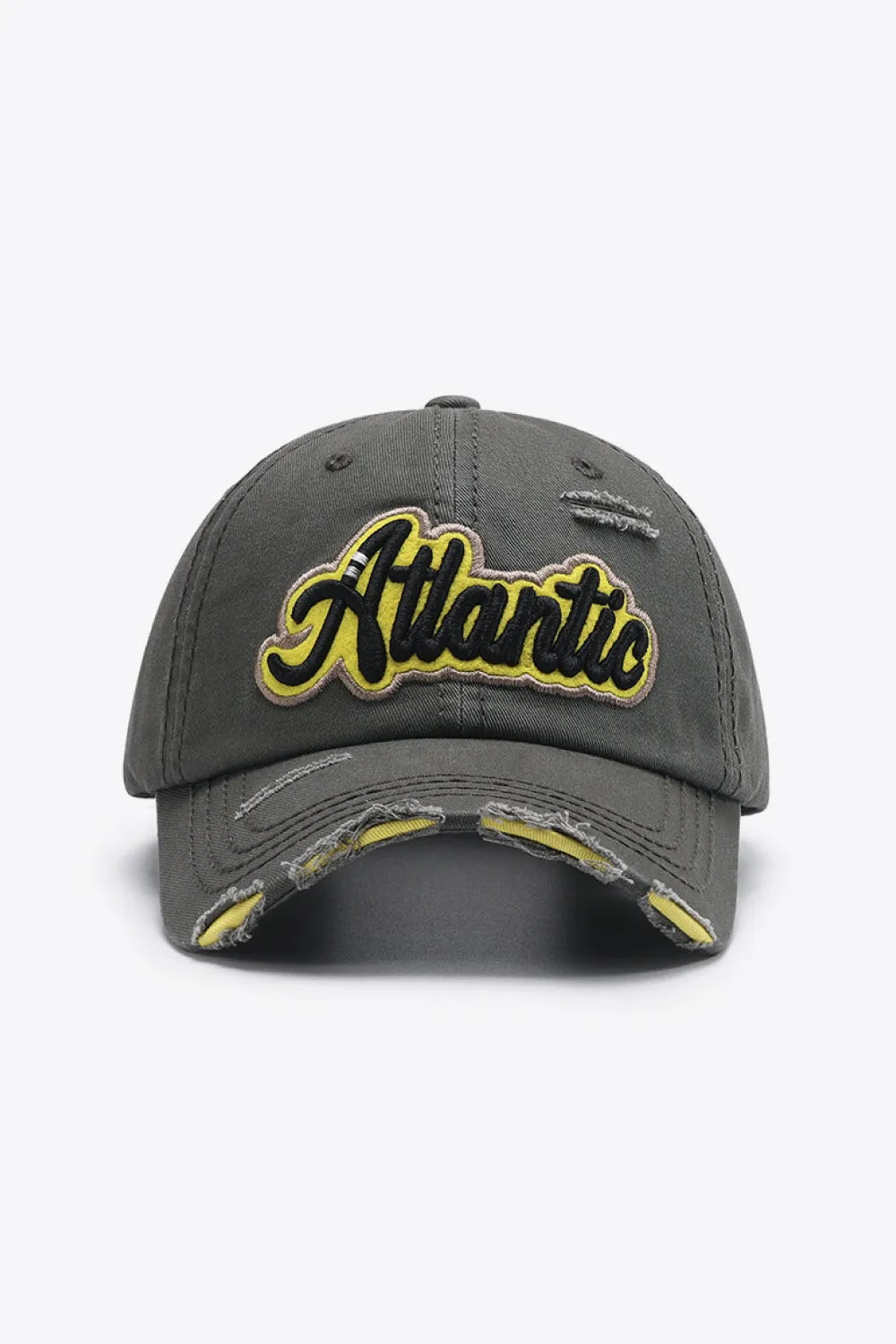 ATLANTIC Graphic Distressed Baseball Cap - Wellen Fashion