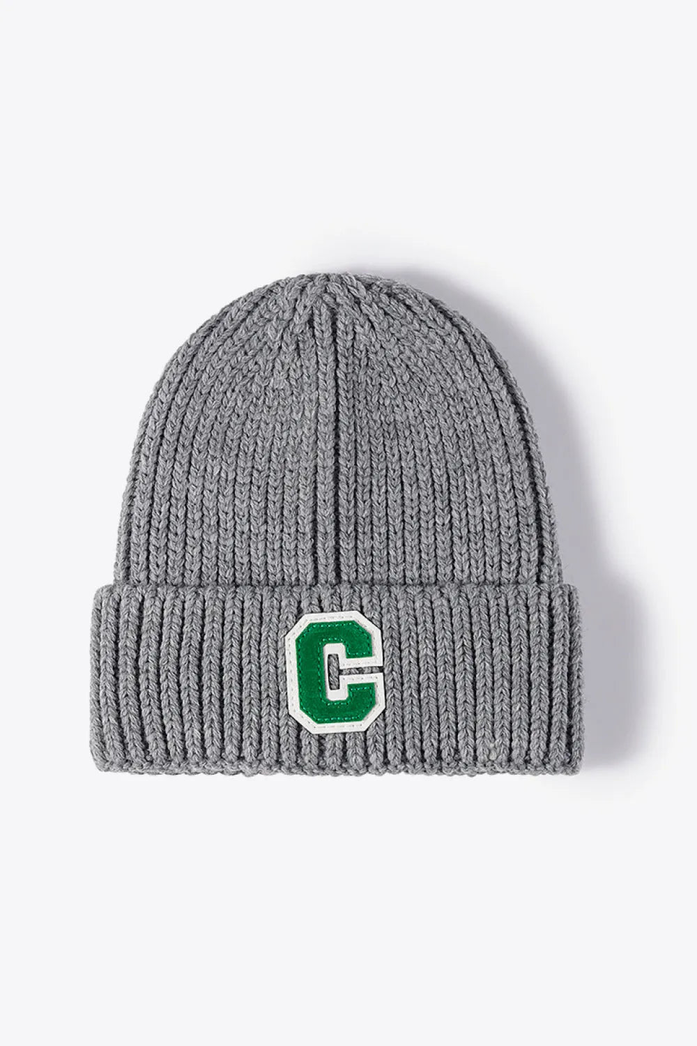 Letter C Patch Cuffed Beanie - Wellen Fashion