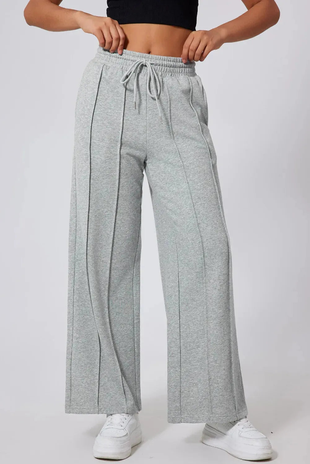 Drawstring Wide Leg Active Pants - Wellen Fashion