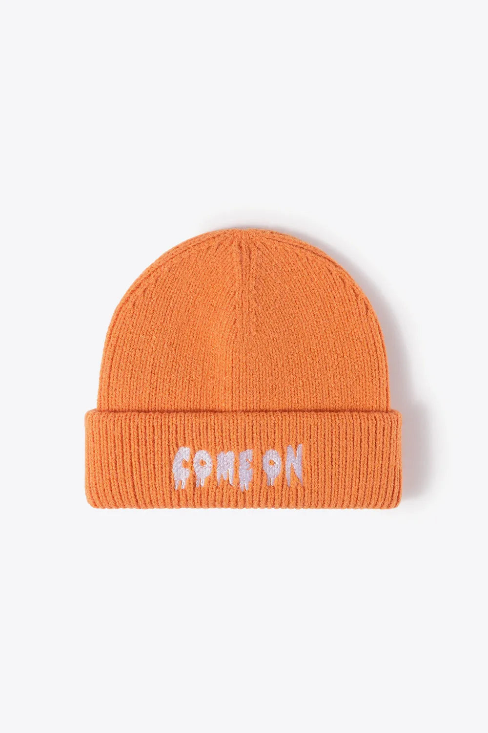 COME ON Embroidered Cuff Knit Beanie - Wellen Fashion