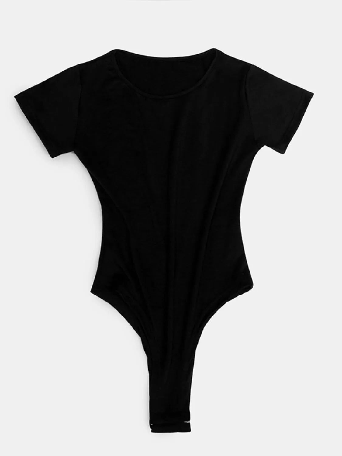 Full Size Round Neck Short Sleeve Bodysuit - Wellen Fashion