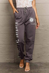 Simply Love Full Size CELESTIAL DREAMER Graphic Sweatpants - Wellen Fashion