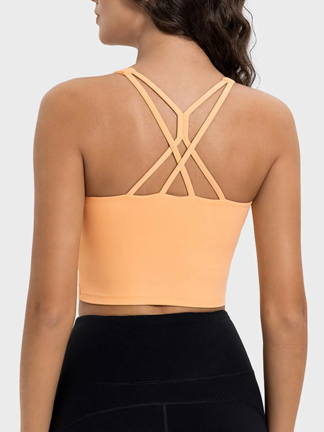 Millennia Crisscross Round Neck Active Tank - Wellen Fashion