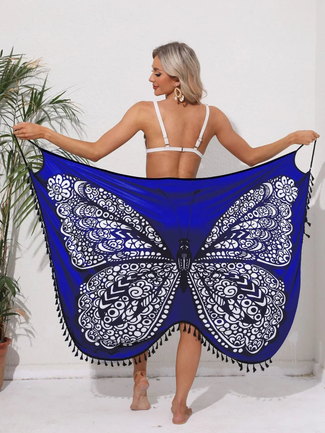 Tassel Butterfly Spaghetti Strap Cover Up - Wellen Fashion