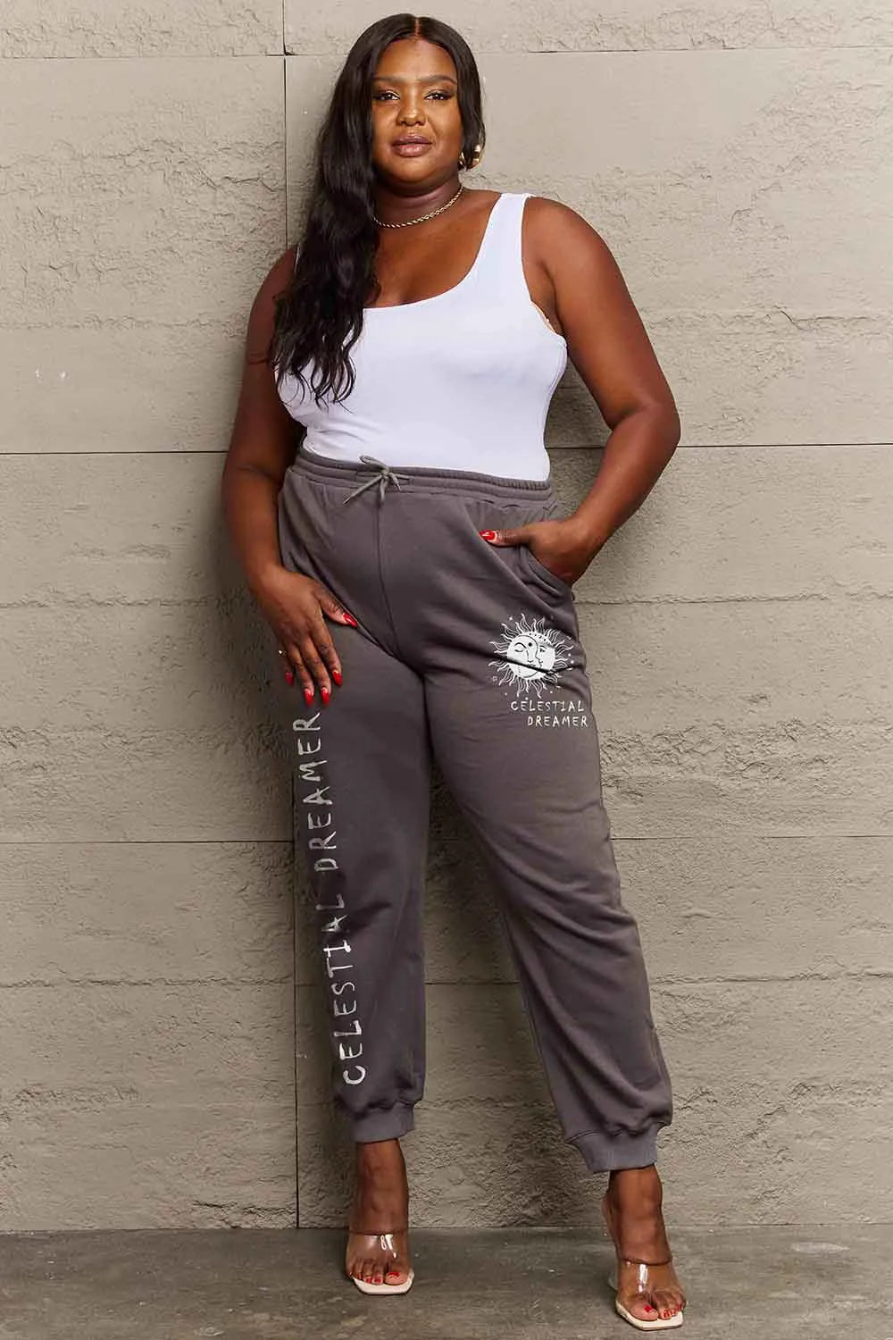 Simply Love Full Size CELESTIAL DREAMER Graphic Sweatpants - Wellen Fashion