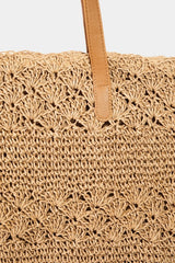 Fame Straw Braided Tote Bag - Wellen Fashion