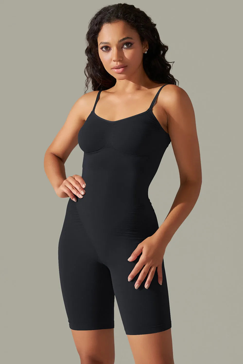 Spaghetti Strap Active Romper - Wellen Fashion