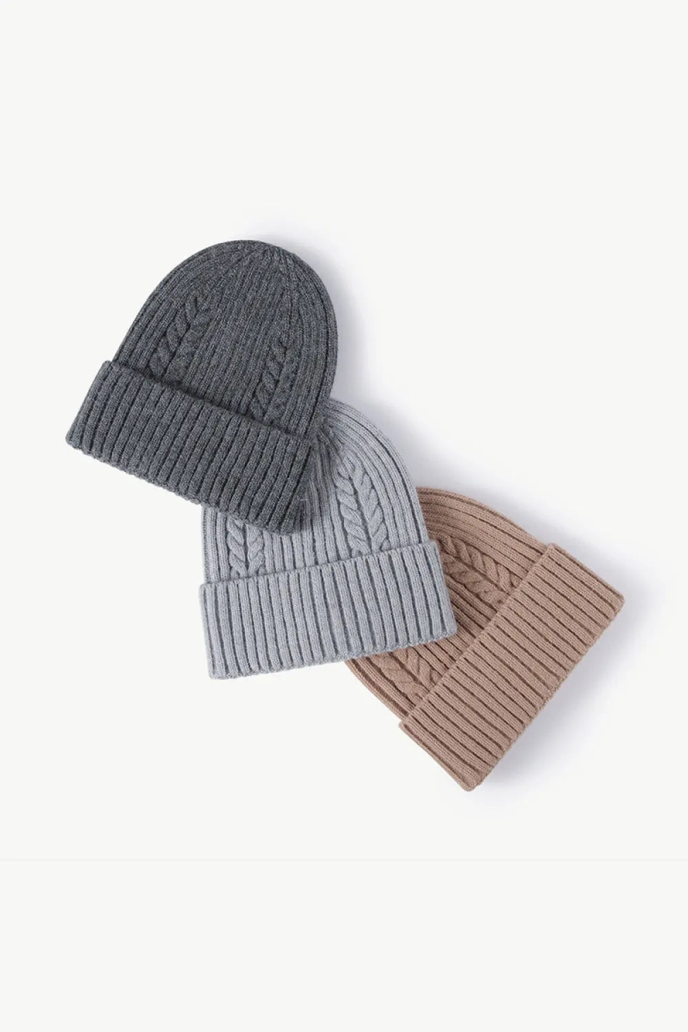 Cable-Knit Cuff Beanie - Wellen Fashion