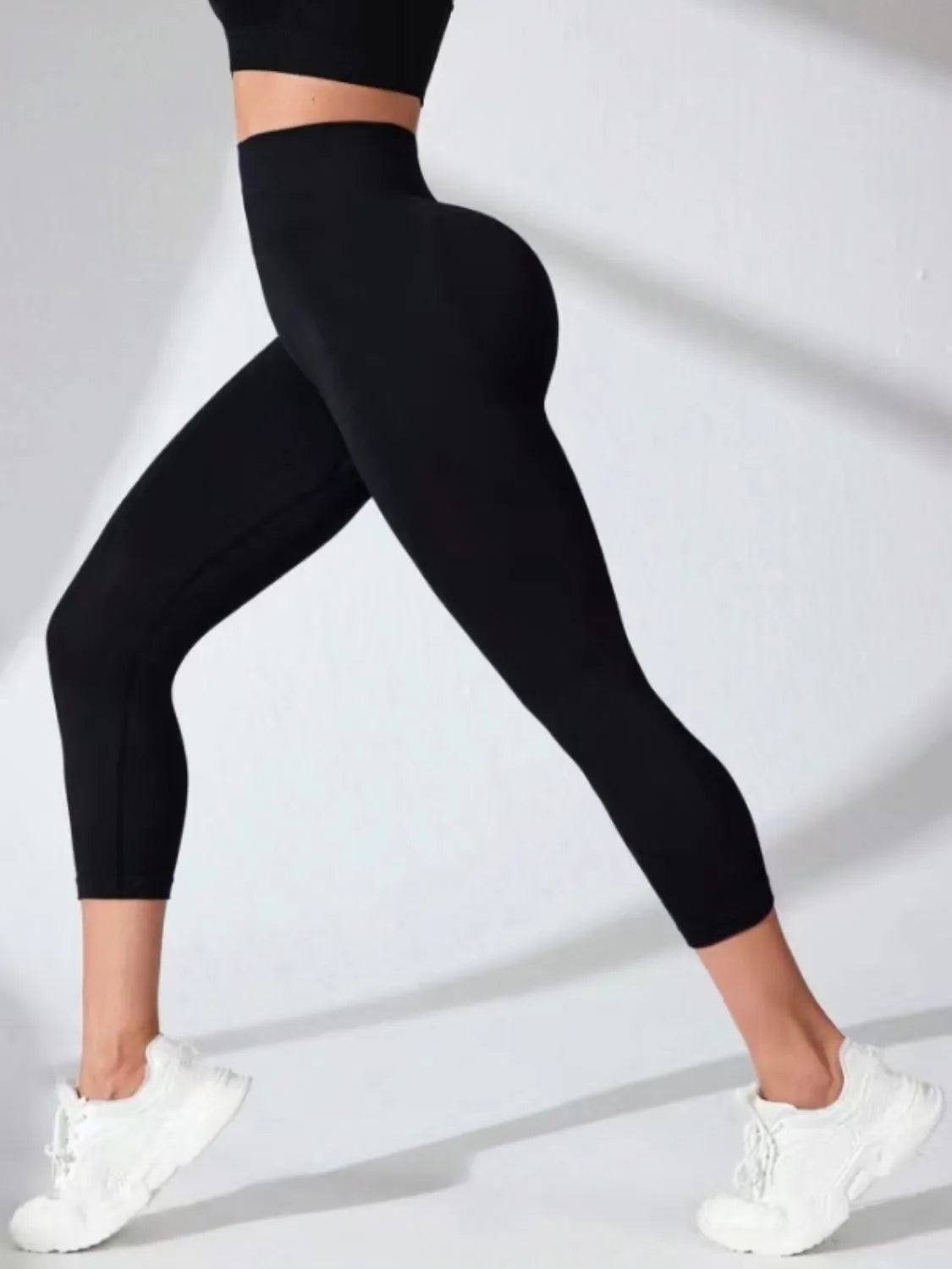 High Waist Cropped Active Leggings - Wellen Fashion