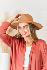 Fame Flat Brim Fedora Fashion Hat - Wellen Fashion