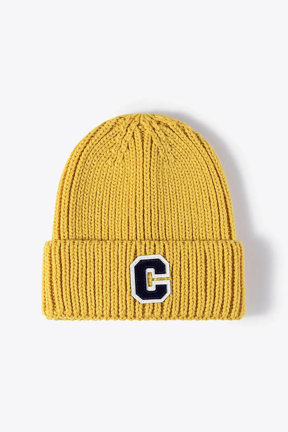 Letter C Patch Cuffed Beanie - Wellen Fashion