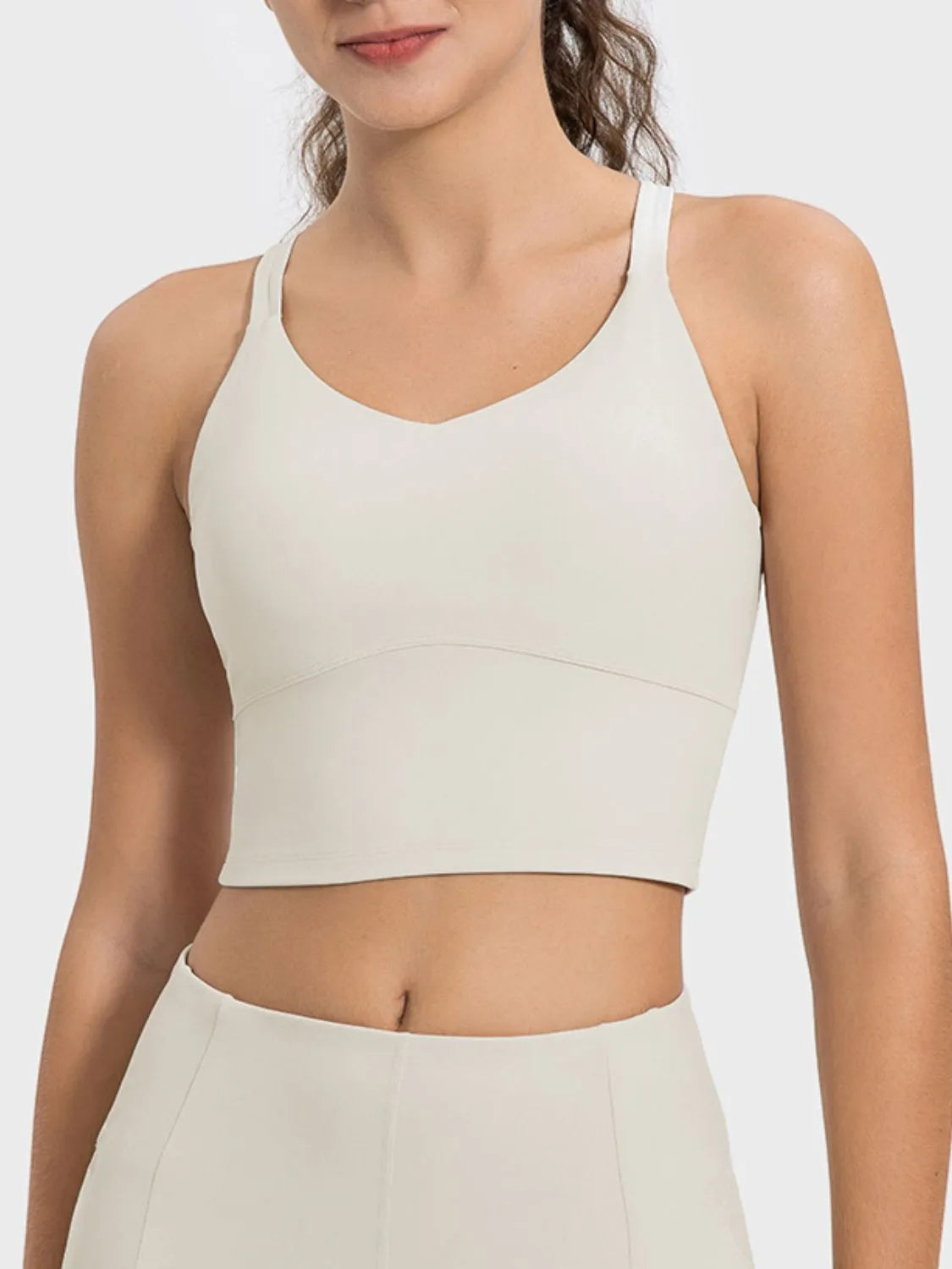 Millennia Crisscross Round Neck Active Tank - Wellen Fashion