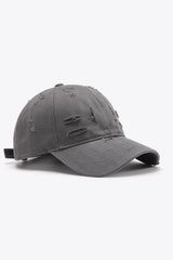 Distressed Adjustable Baseball Cap - Wellen Fashion