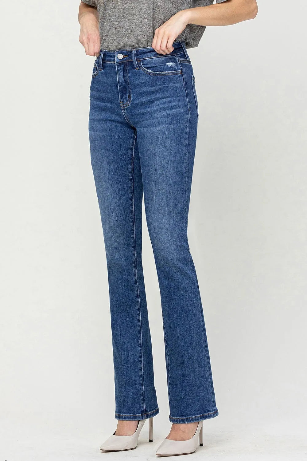 Vervet by Flying Monkey High Waist Bootcut Jeans - Wellen Fashion