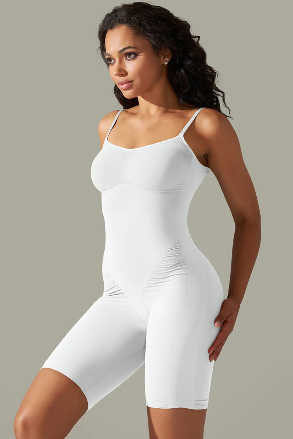 Spaghetti Strap Active Romper - Wellen Fashion