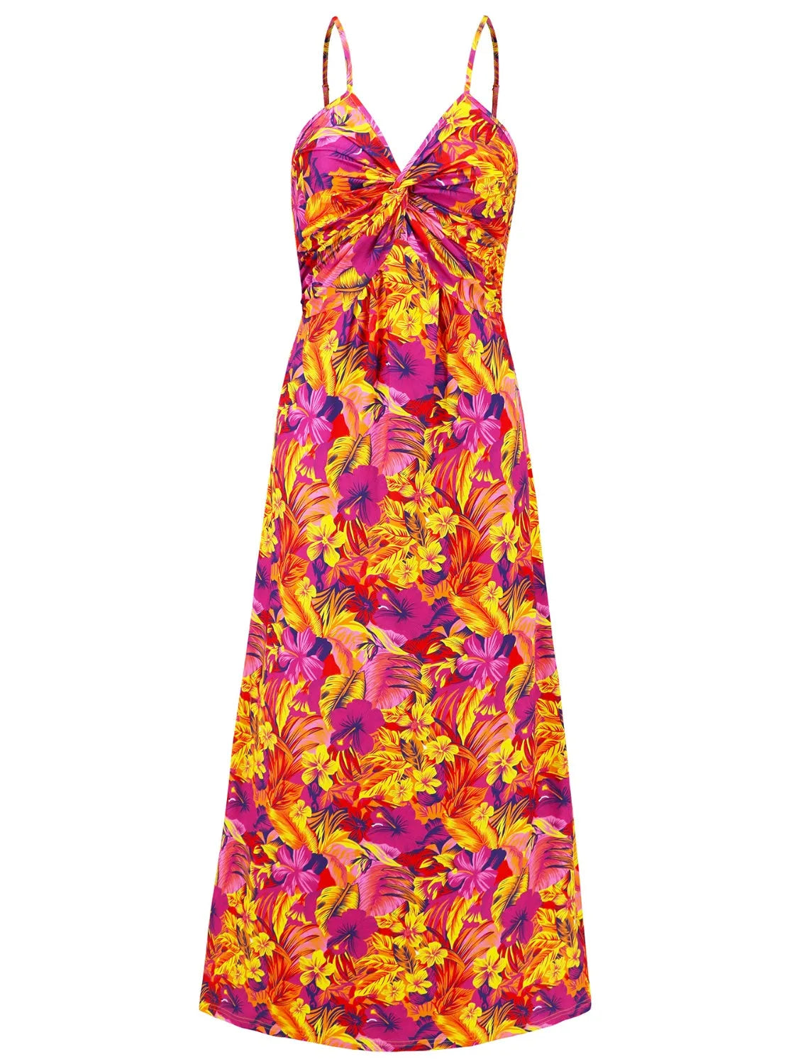 Twisted Printed V-Neck Cami Dress - Wellen Fashion