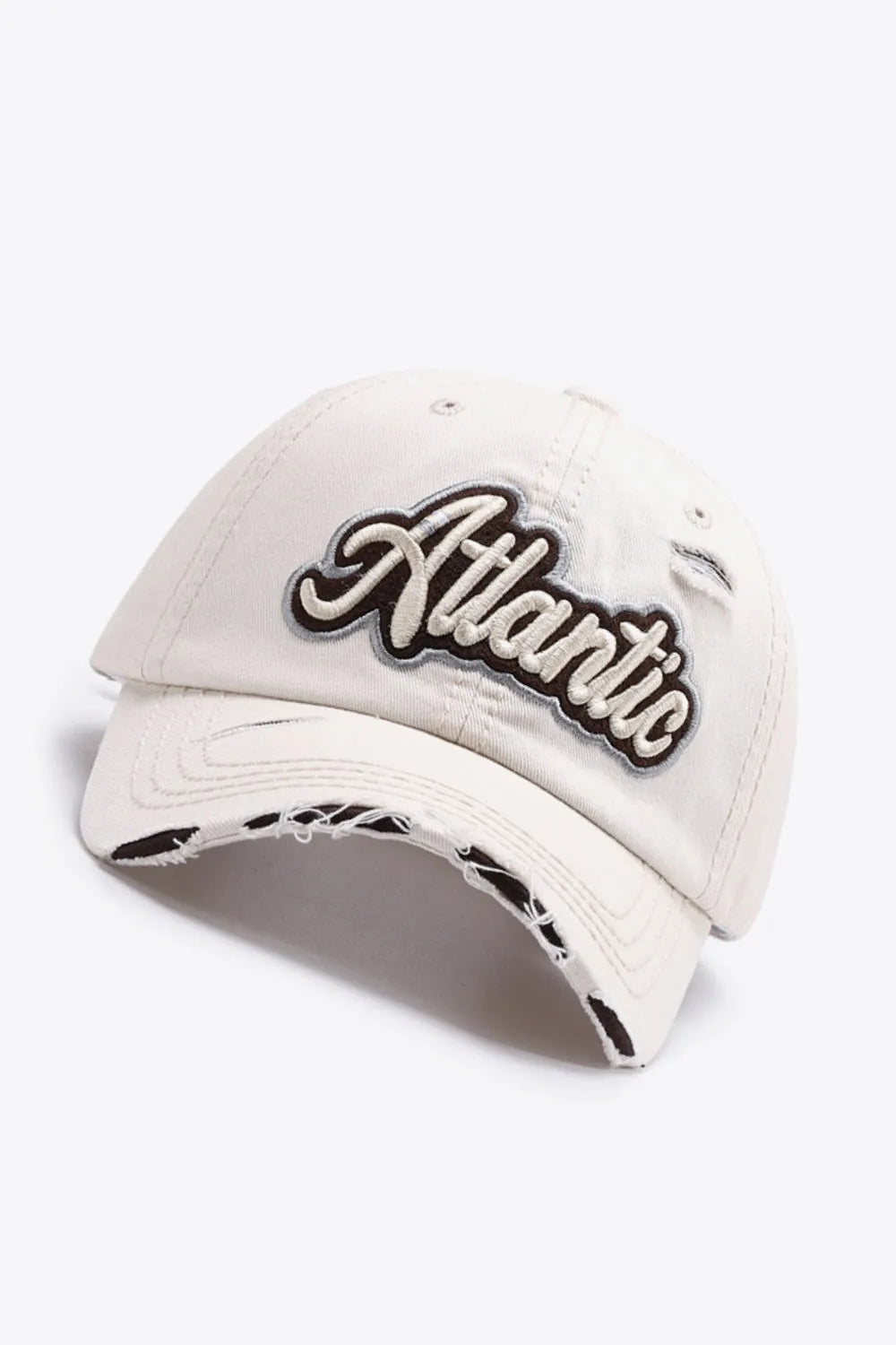 ATLANTIC Graphic Distressed Baseball Cap - Wellen Fashion